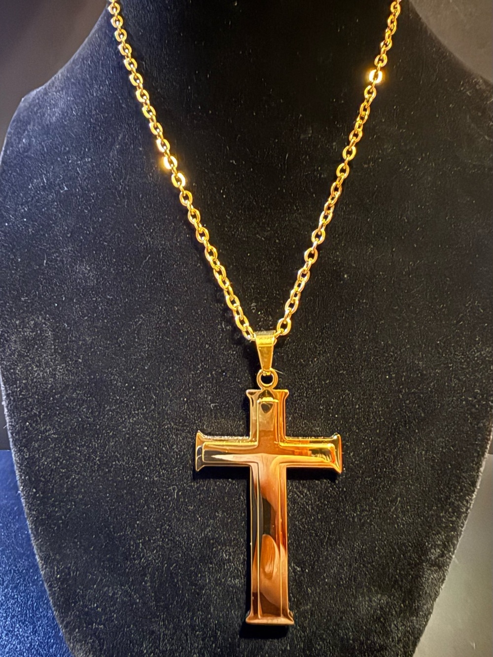 Classic Gold Cross Pendant Necklace for Women
